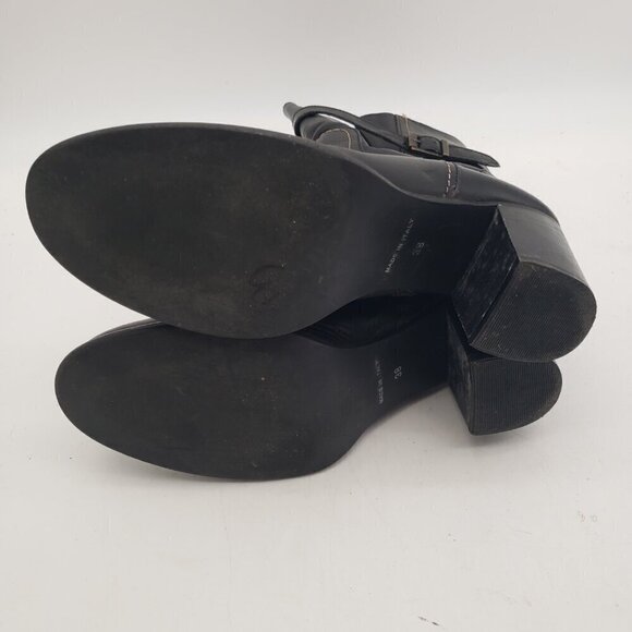 Black Leather Boots Heels Made in Italy Womens size 38 or US 7.5 - Picture 11 of 14